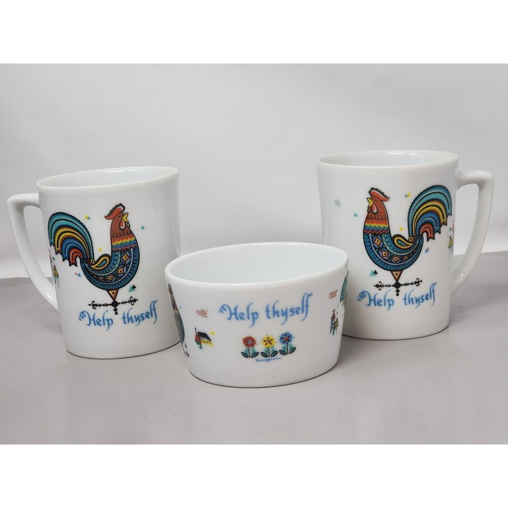 Vintage Mid Century Berggren “Help Thyself,”‎ Rooster Creamer, Berggren Rooster